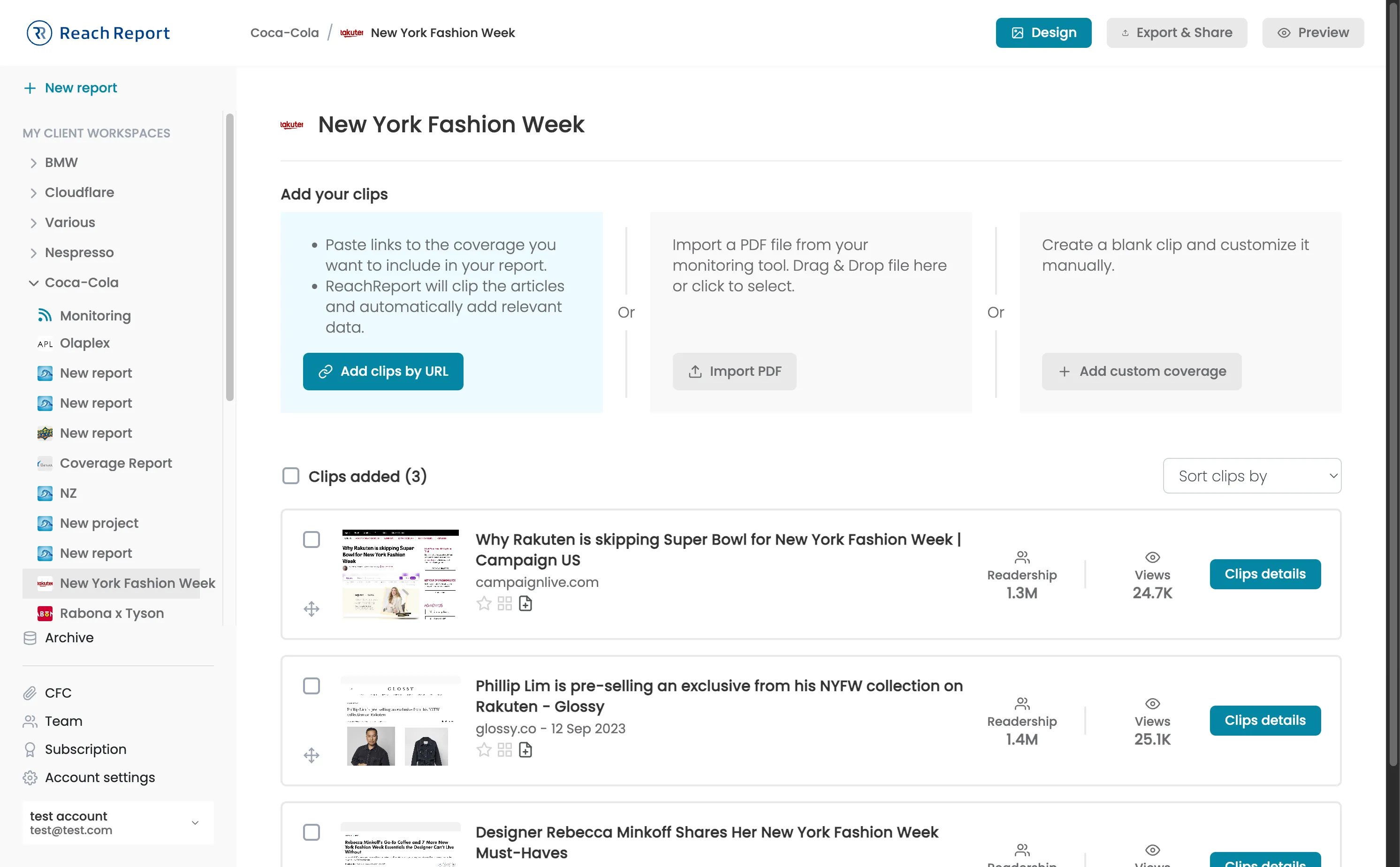 Reach Report SAAS